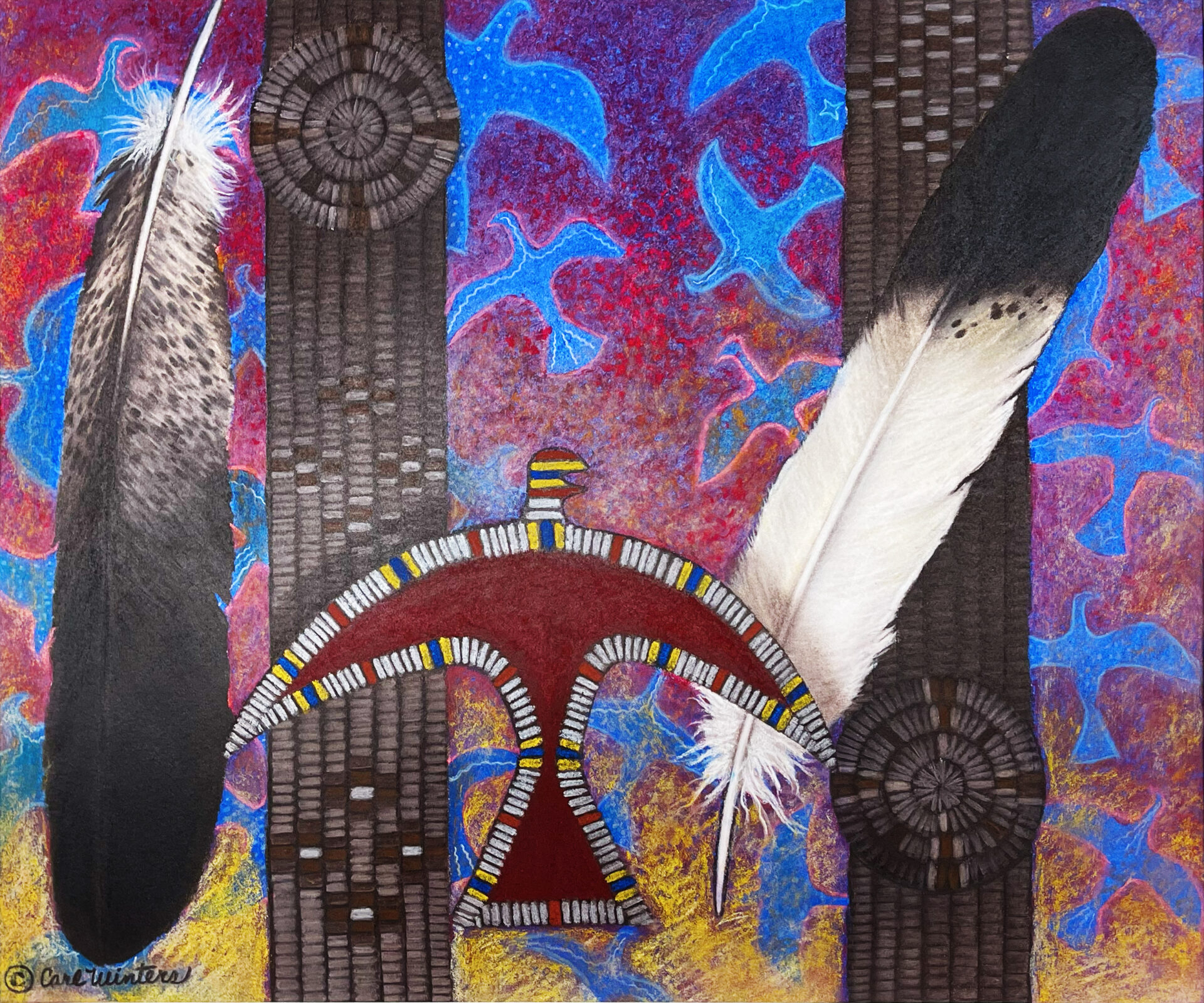 Tribal Elements No. 1 (c) 2006; Pastel on Paper, Carl Winters, Standing Rock