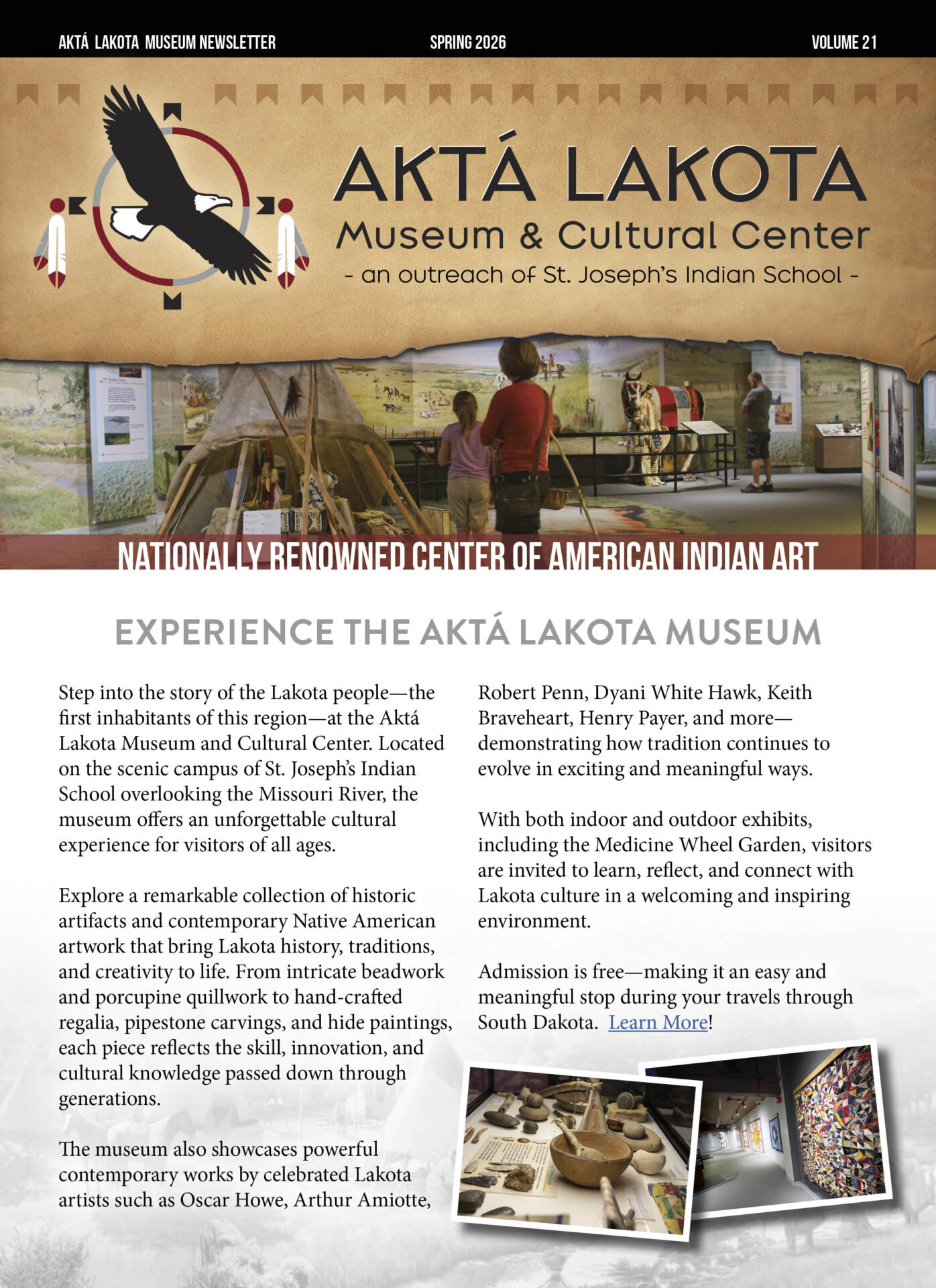 Aktá Lakota Museum Newsletter, Spring 2026 Vol. 21