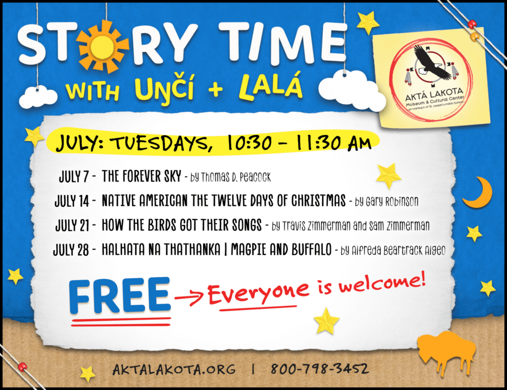 Story Time with Uŋčí & Lalá | Aktá Lakota Museum | July Reading List